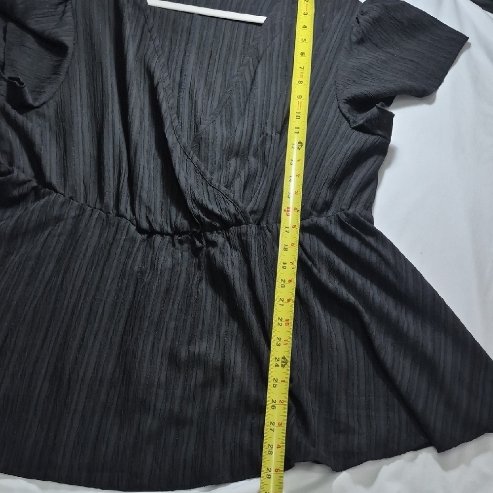 Elegant Black Wrap Blouse - Picture 6 of 10